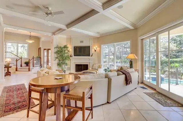 Living room of this home in Sea Pines