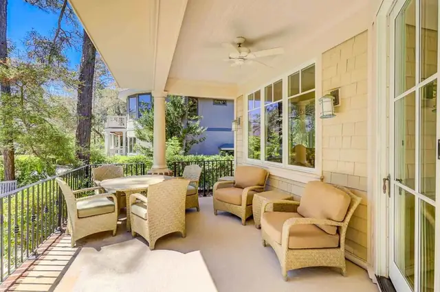 Balcony of this home in Sea Pines