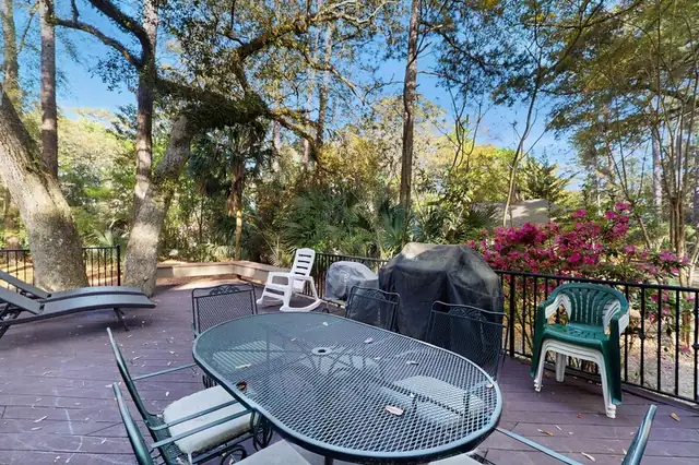 Balcony of this home in Sea Pines