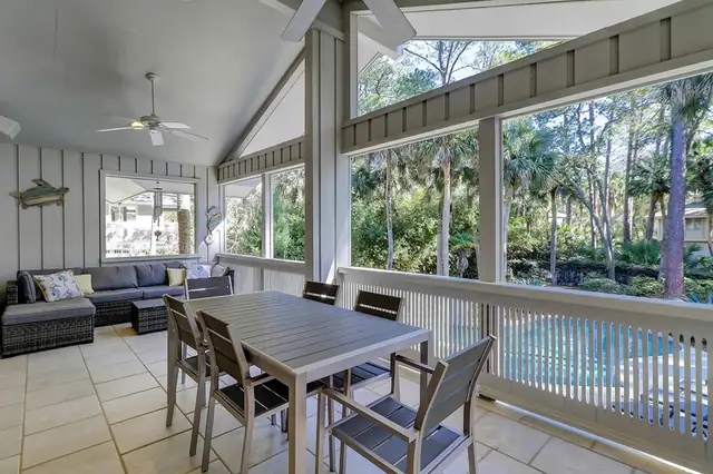 Balcony of this home in Sea Pines