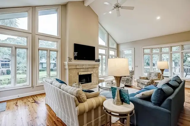 Living room of this home in Sea Pines