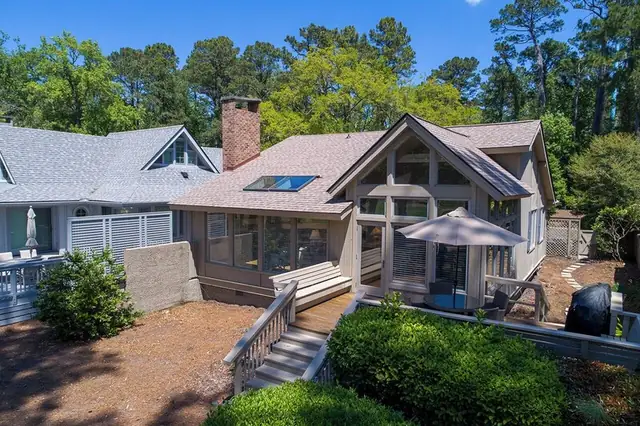 Outside of this home in Sea Pines