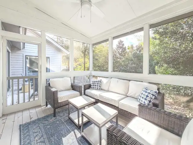 Balcony of this home in Sea Pines