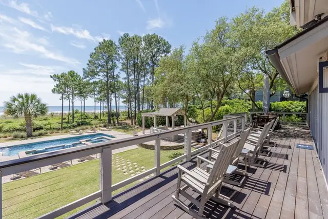 Balcony of this home in Sea Pines