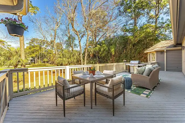 Balcony of this home in Sea Pines