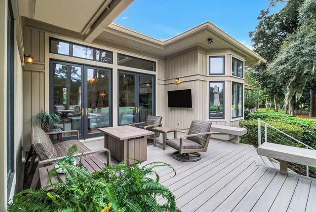 Balcony of this home in Sea Pines