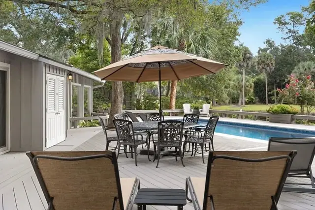 Balcony of this home in Sea Pines