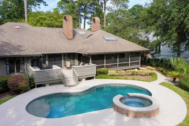 Pool of this home in Sea Pines