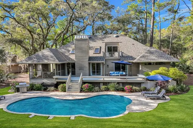 Outside of this home in Sea Pines