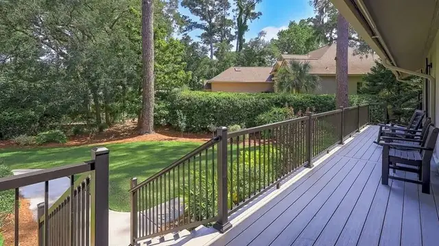 Balcony of this home in Sea Pines