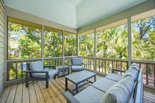 Balcony of this home in Sea Pines