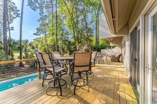 Balcony of this home in Sea Pines