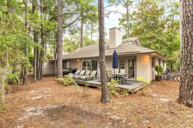 Outside of this home in Sea Pines