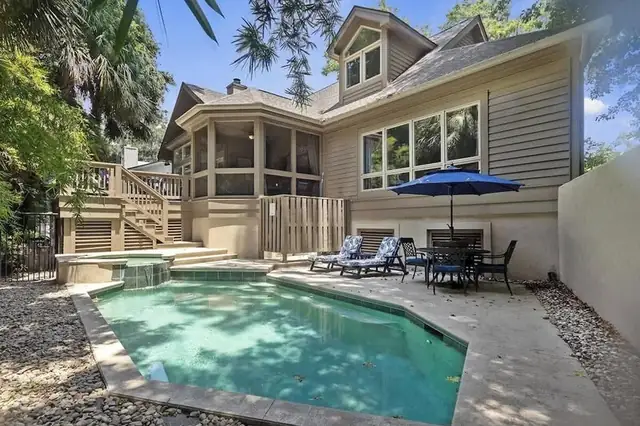 Outside of this home in Sea Pines