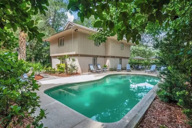 Outside of this home in Sea Pines