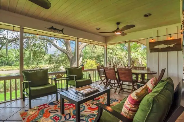 Balcony of this home in Sea Pines