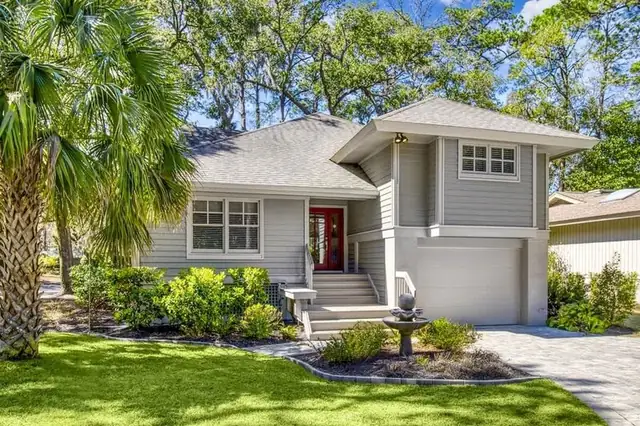Outside of this home in Sea Pines