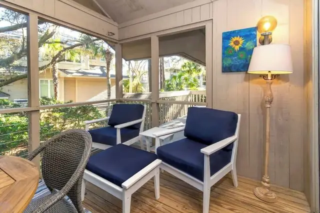 Balcony of this home in Sea Pines