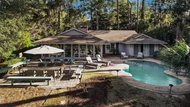 Outside of this home in Sea Pines