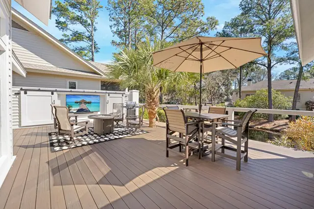 Balcony of this home in Sea Pines