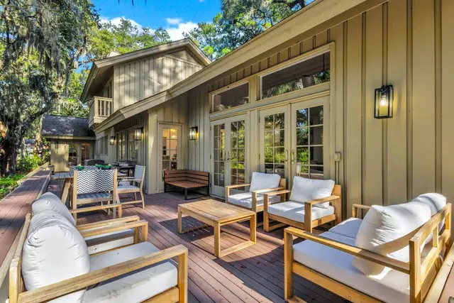 Balcony of this home in Sea Pines
