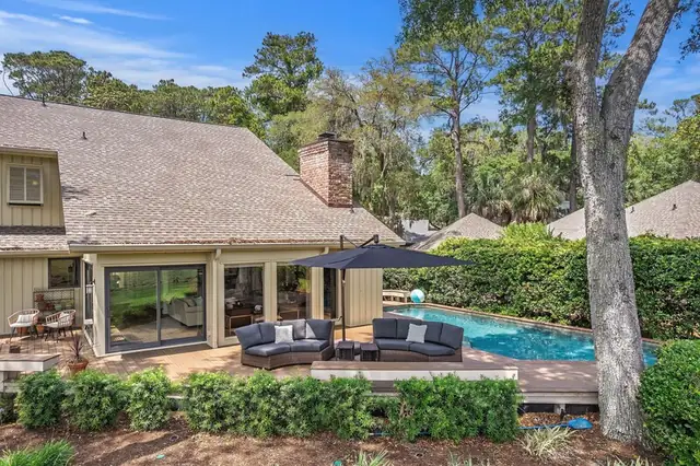 Outside of this home in Sea Pines