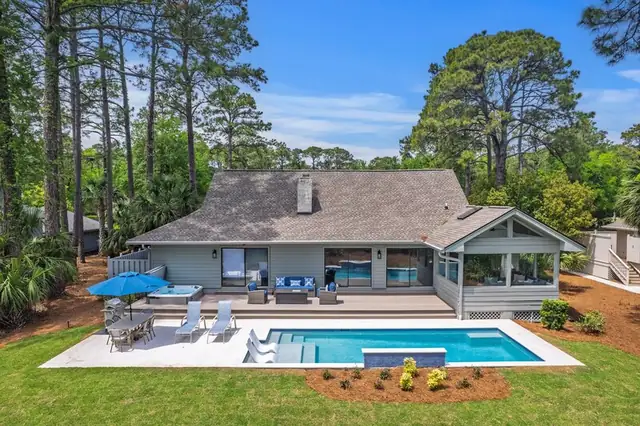 Outside of this home in Sea Pines