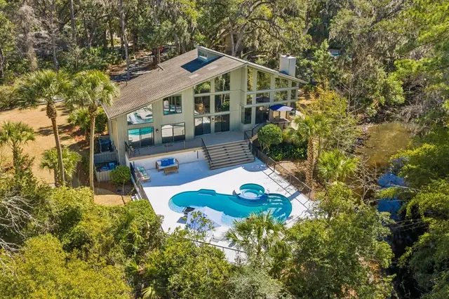 Outside of this home in Sea Pines