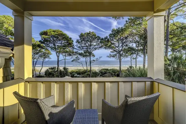 Balcony of this home in Sea Pines