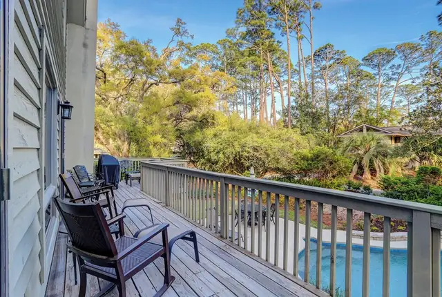 Balcony of this home in Sea Pines