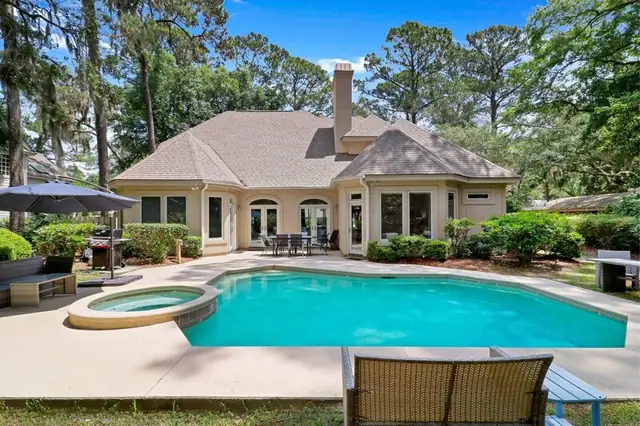 Outside of this home in Sea Pines