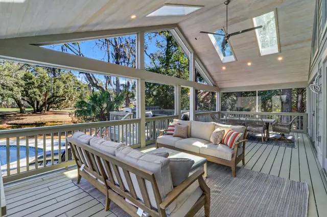 Balcony of this home in Sea Pines