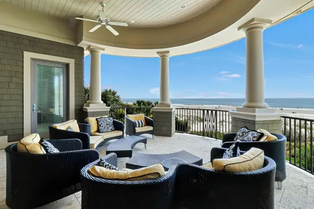 Balcony of this home in Sea Pines