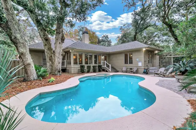 Outside of this home in Sea Pines