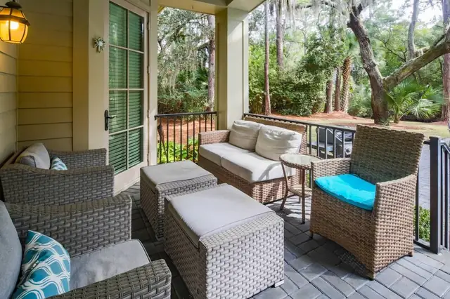 Balcony of this home in Sea Pines
