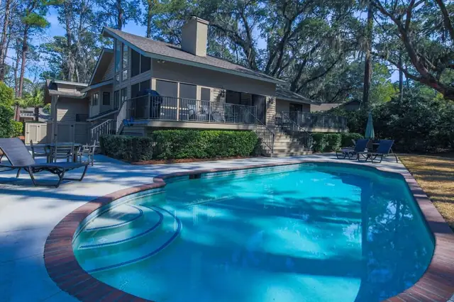 Outside of this home in Sea Pines