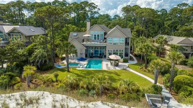 Outside of this home in Sea Pines