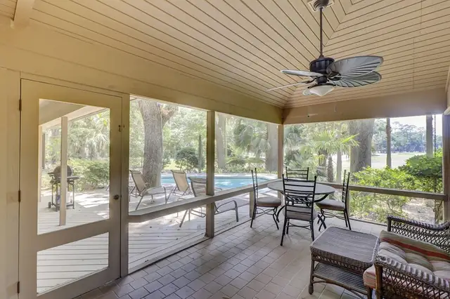 Balcony of this home in Sea Pines