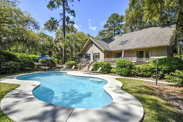 Outside of this home in Sea Pines