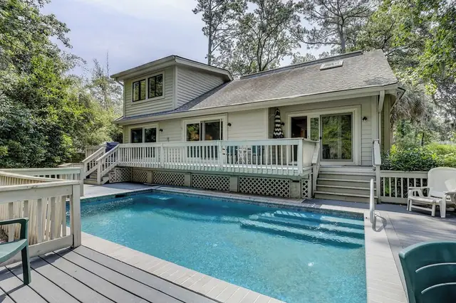 Outside of this home in Sea Pines