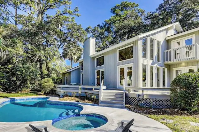 Outside of this home in Sea Pines