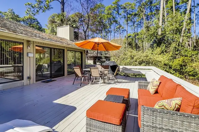 Balcony of this home in Sea Pines