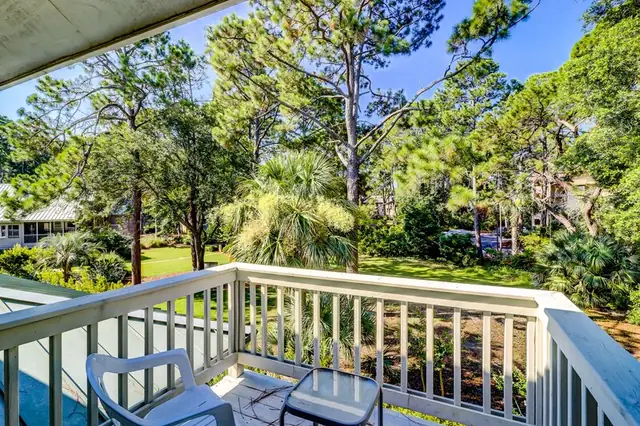 Balcony of this home in Sea Pines