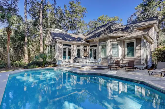 Outside of this home in Sea Pines