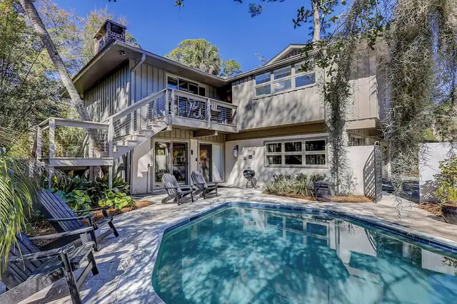 Outside of this home in Sea Pines