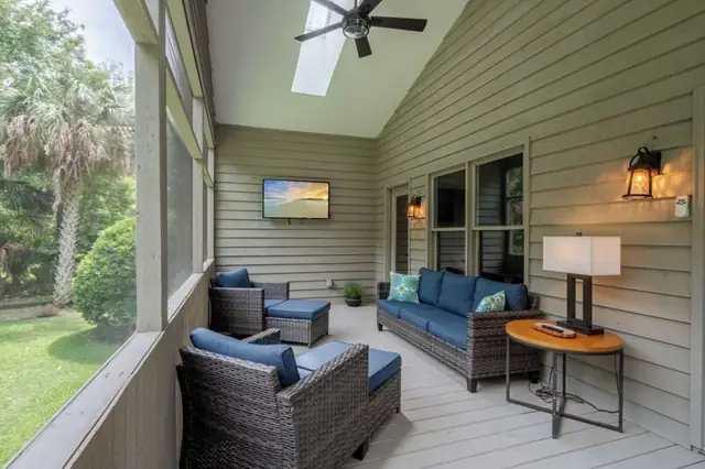 Balcony of this home in Sea Pines