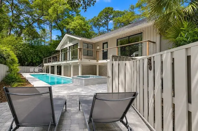 Outside of this home in Sea Pines