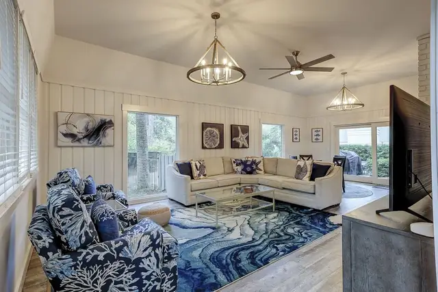Living room of this home in Sea Pines