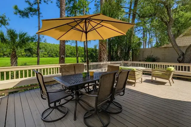 Balcony of this home in Sea Pines