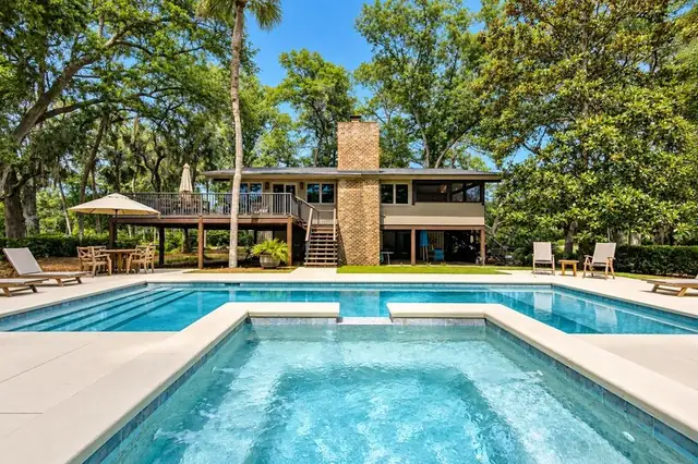 Outside of this home in Sea Pines